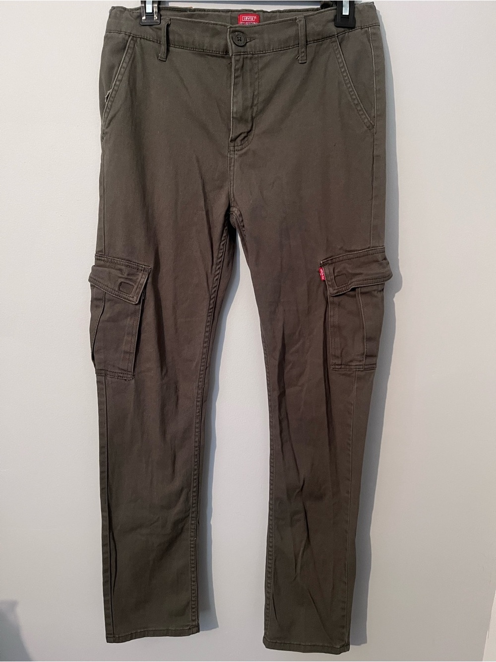 Levi's Big Boys XX Cargo Slim Taper Pants Olive Green Adjustable Waist 18 Reg